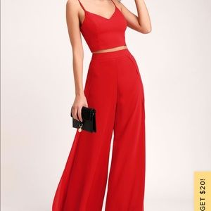 Lulu’s Red Out Tonight Two Piece Jumpsuit